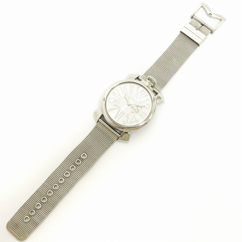 Gaga Milano マヌアーレスリム 46mm シルバー ガガミラノ GaGa MILANO マヌアーレスリム 腕時計 46mm SLIM