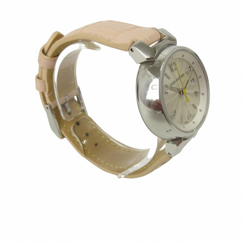 ルイヴィトン タンブール Q121K デイト レディース 腕時計 ブランド 美品 LOUIS VUITTON ルイ・ヴィトン Q121K タンブール デイト クォーツ