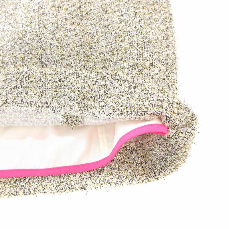 リボンツイードワンピース | キャバドレス・ミニドレス・スーツ販売 kate spade ツイード リボン ワンピース シルバー ゴールド 米倉涼子