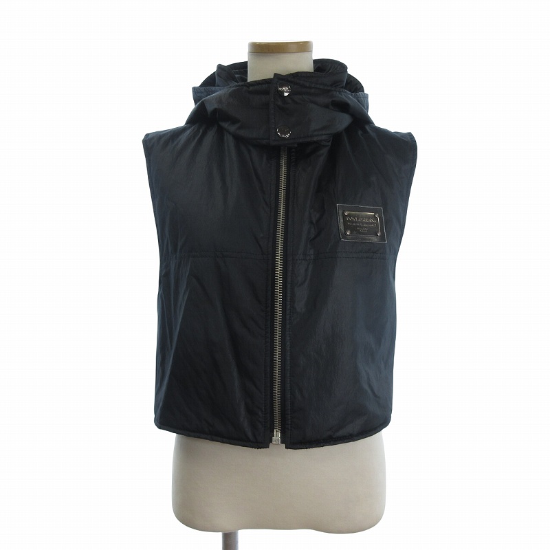 【美品】ドルチェ&ガッバーナ　中綿フードベスト ドルチェ&ガッバーナ ドルガバ DOLCE&GABBANA 中綿ベスト フード ロゴ