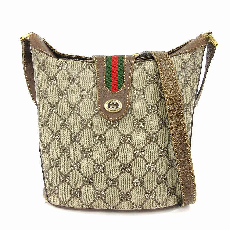 グッチ GUCCI オールドグッチ ショルダーバッグ GG柄 バケツ型 