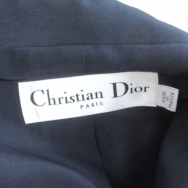 希少 クリスチャンディオール 紺ブレザー ダブルジャケット 銀ボタン 極美品】Dior クリスチャンディオール 銀ボタン ダブル スーツ