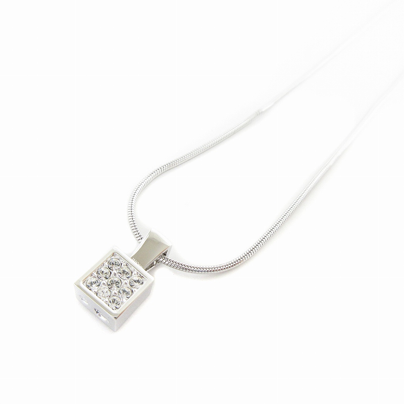 スワロフスキー SWAROVSKI 美品 ネックレス ペンダント スクエア 