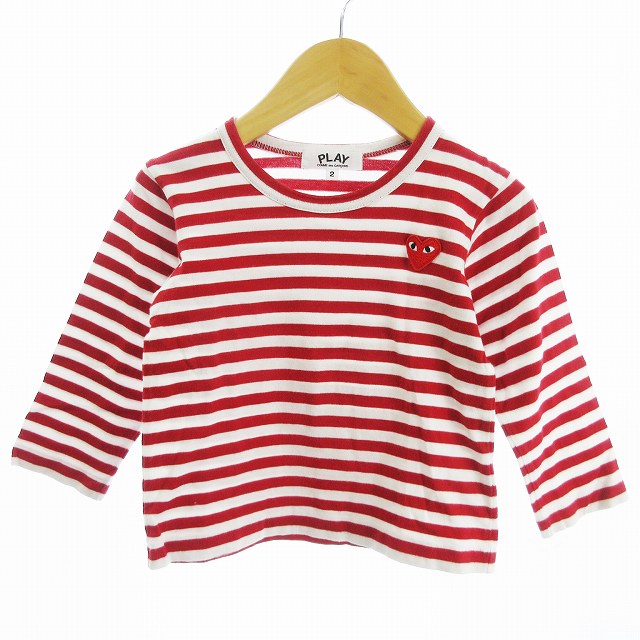 プレイコムデギャルソン PLAY COMME des GARCONS Tシャツ カットソー プレイコムデギャルソンボーダーt 赤