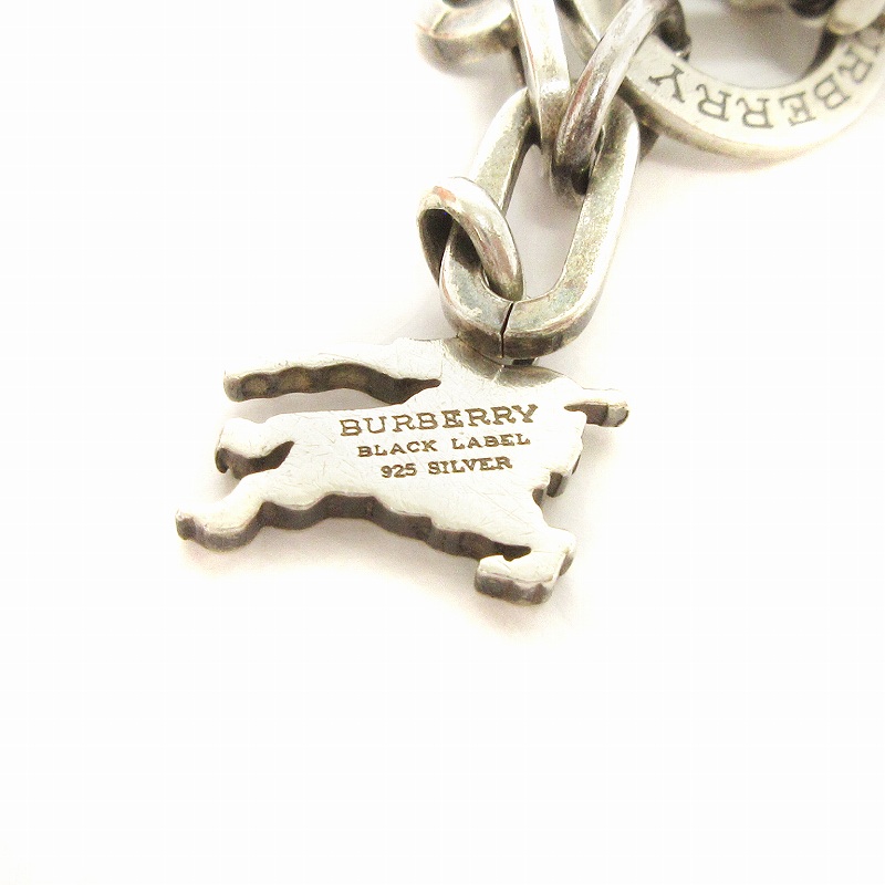 Burberry blacklabel シルバー チェーンブレスレット BURBERRY BLACK LABEL バーバリーブラックレーベル Tバー ブレス