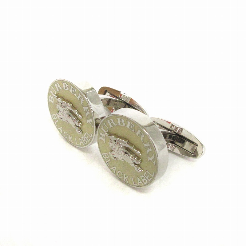 美品 バーバリーブラックレーベル ロゴ カフスボタン BURBERRY BLACK LABEL