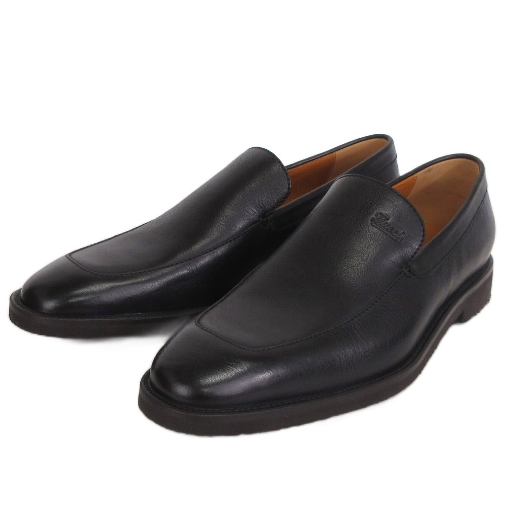 グッチ GUCCI 美品 ローファー スリッポン レザー 181815 黒 ブラック 