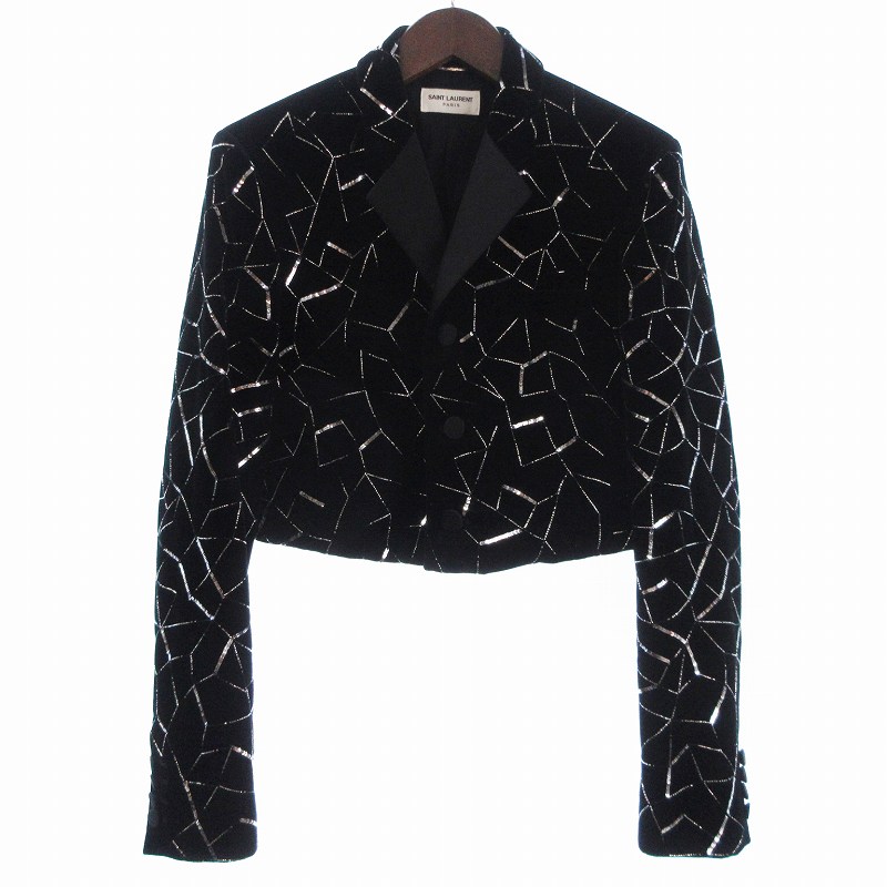 サンローラン パリ SAINT LAURENT PARIS スパンコール ベルベット 