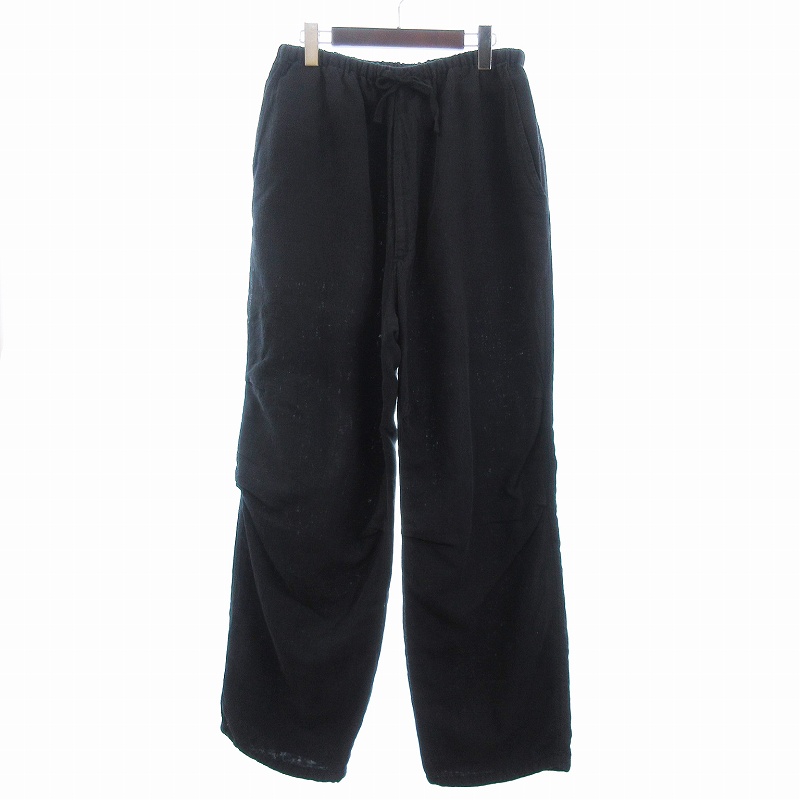 コモリ COMOLI 美品 25SS フェードブラック ニータックパンツ シルク 