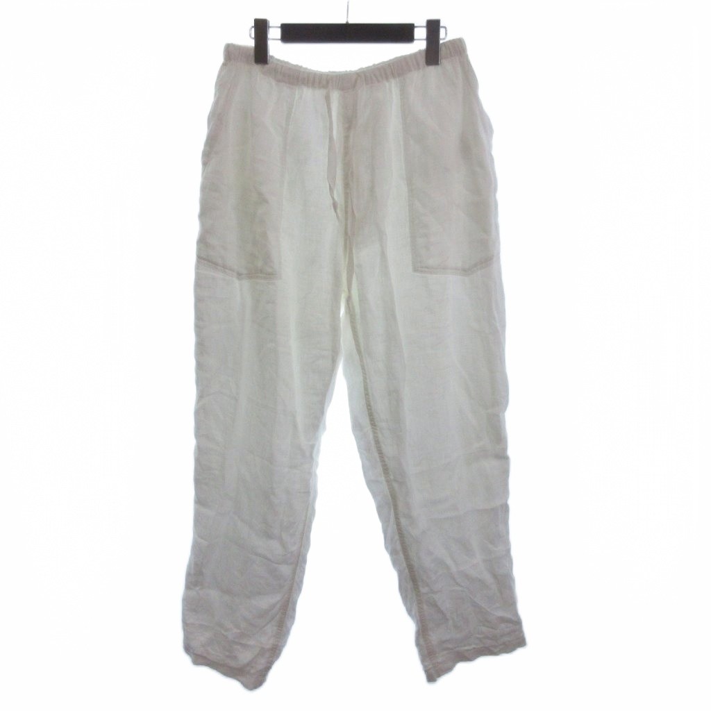 【中古】コモリ COMOLI 23SS リネンWクロスドローストリングパンツ イージー X01-03023 白 ホワイト 2 メンズ コモリ COMOLI 23SS リネンWクロスドローストリングパンツ イージー