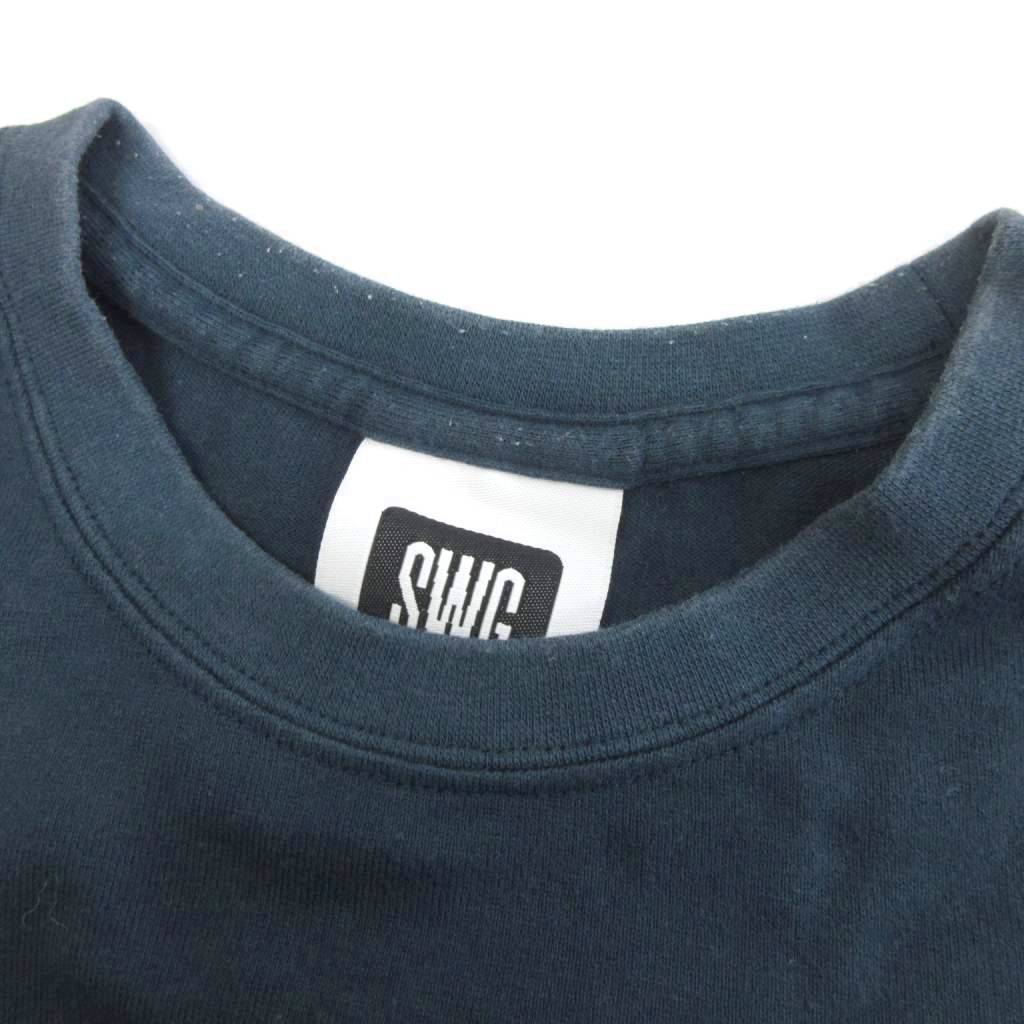 スワッガー SWAGGER SWG Tシャツ 半袖 クルーネック プリント ロゴ 紺 