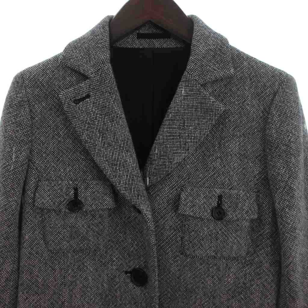 バーバリー ロンドン BURBERRY LONDON ウールジャケット シングル 総裏 カシミヤ混 グレー 40 メンズ