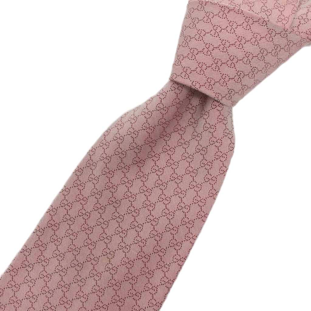 【美品✨️】GUCCI ピンク GGロゴ ネクタイ GUCCI ピンク シルク ネクタイ GGロゴ GUCCI ネクタイ GG柄