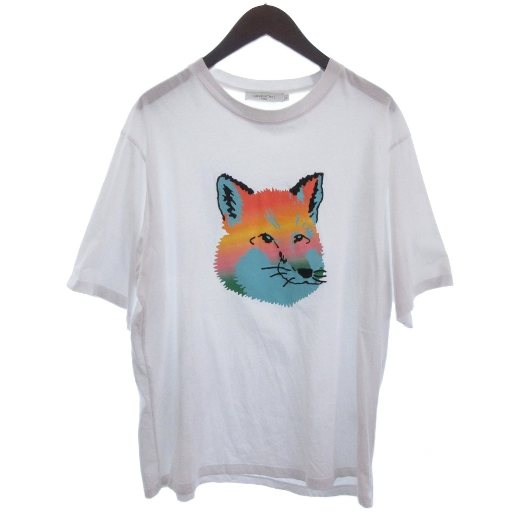 ひまわり　メゾンキツネ シャツ レディース 刺繍付き サイズ38 メゾンキツネ 刺繍 メゾンキツネ MAISON KITSUNE XXLサイズ 刺繍狐 T