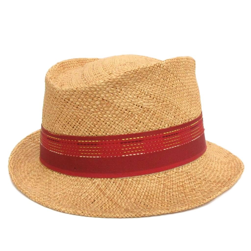 ベージュ ストロー 麦わら帽子 赤いリボン付き　chisaki チサキ ベージュ ストロー 麦わら帽子 赤いリボン付き chisaki チサキ