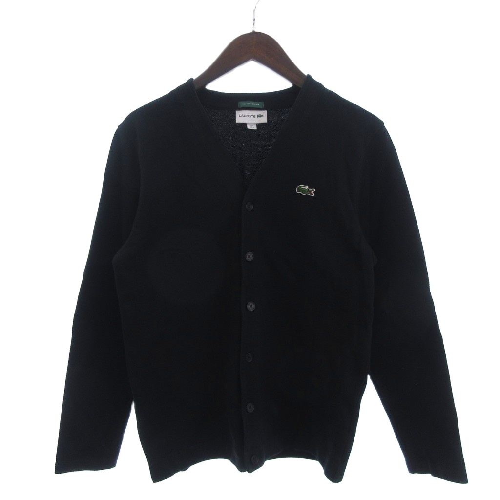 ラコステ LACOSTE 美品 EXCLUSIVE EDITION カーディガン 長袖 鹿の子 V 
