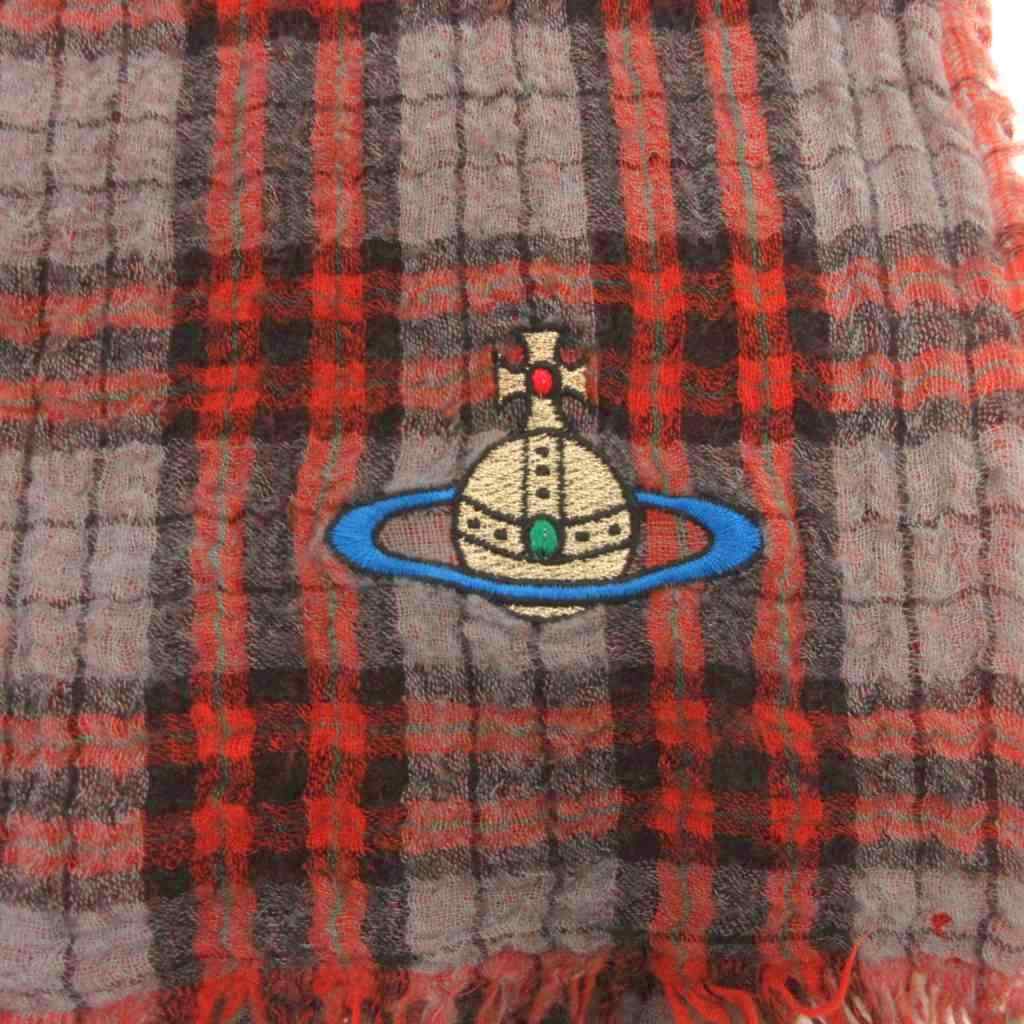 ヴィヴィアンマフラー マフラー チェック オレンジ Vivienne Westwood