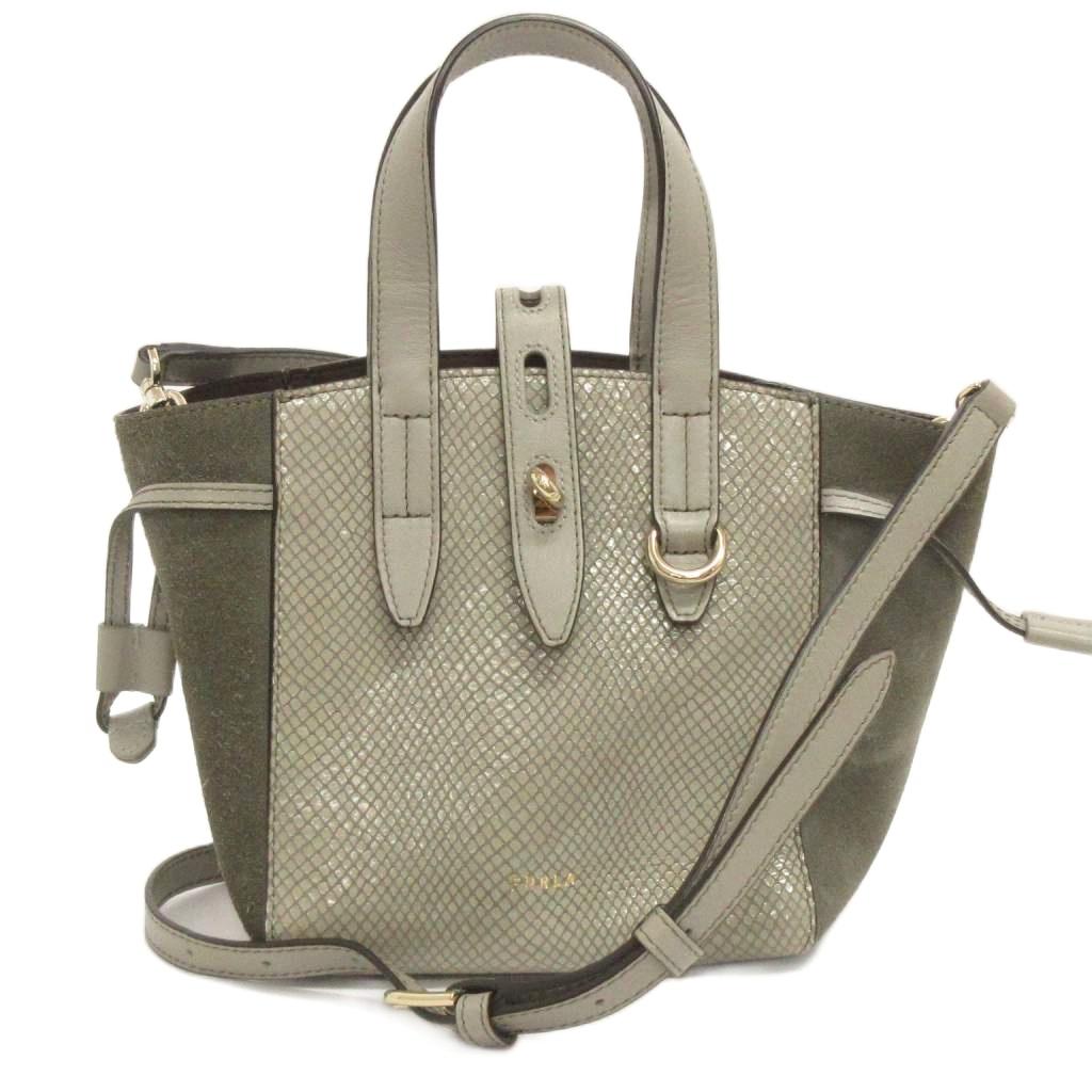 フルラ FURLA 2WAY ネット ミニ ショルダーバッグ ハンド スエード 
