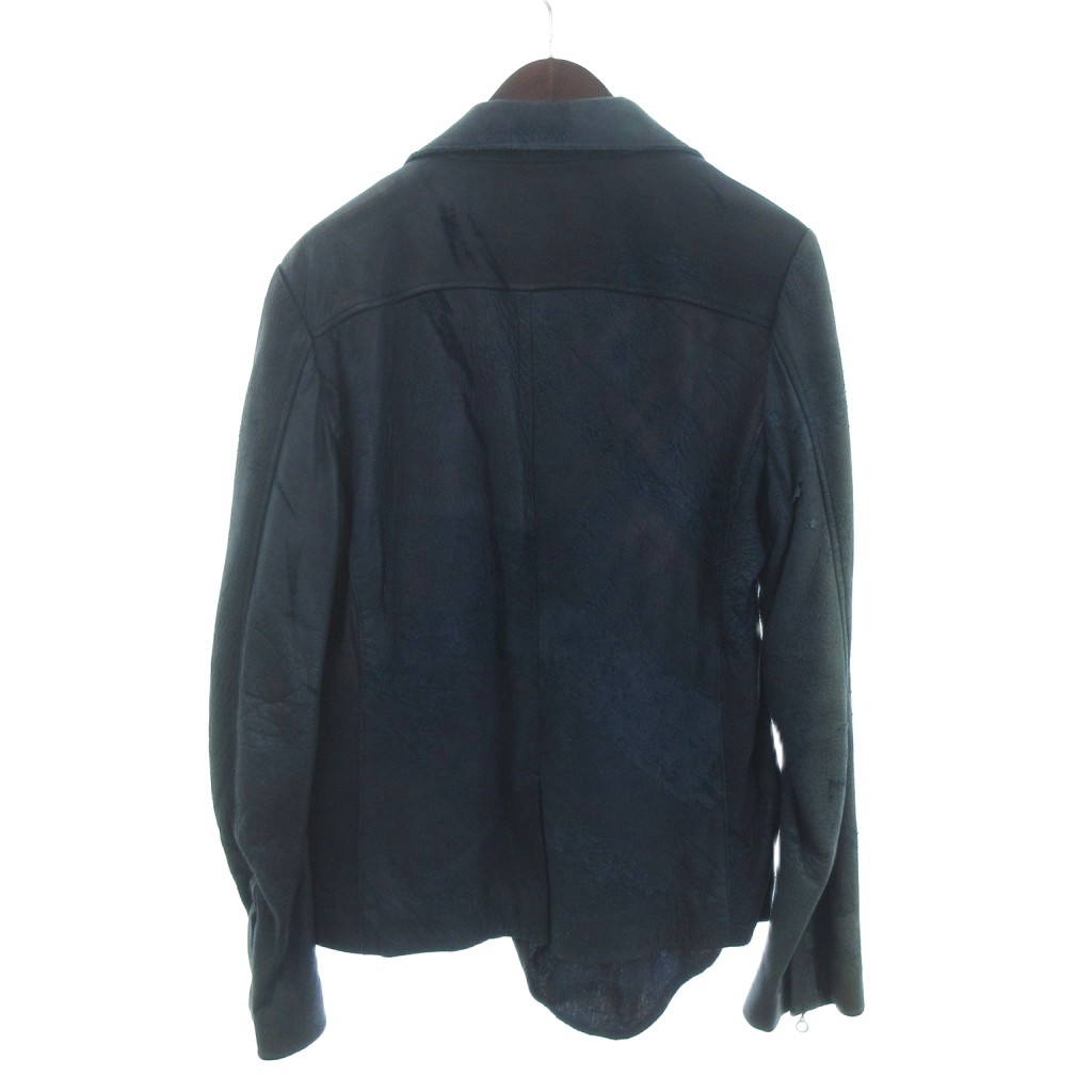 【中古】サイダーハウス CYDERHOUSE ライダース レザージャケット ダブル 鹿革 ジップアップ 青 ブルー M メンズ サイダーハウス CYDERHOUSE ライダース レザージャケット ダブル 鹿革