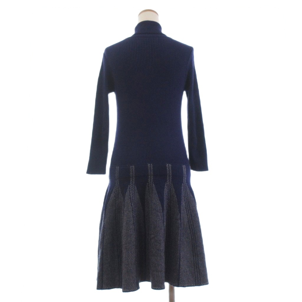 ランバンオンブルー LANVIN en Bleu ニットワンピース ひざ丈 長袖