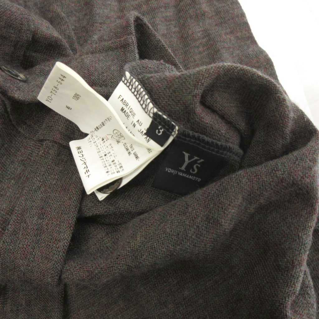 ワイズ Y's ヨウジヤマモト ニットカーディガン 長袖 ウール 茶系