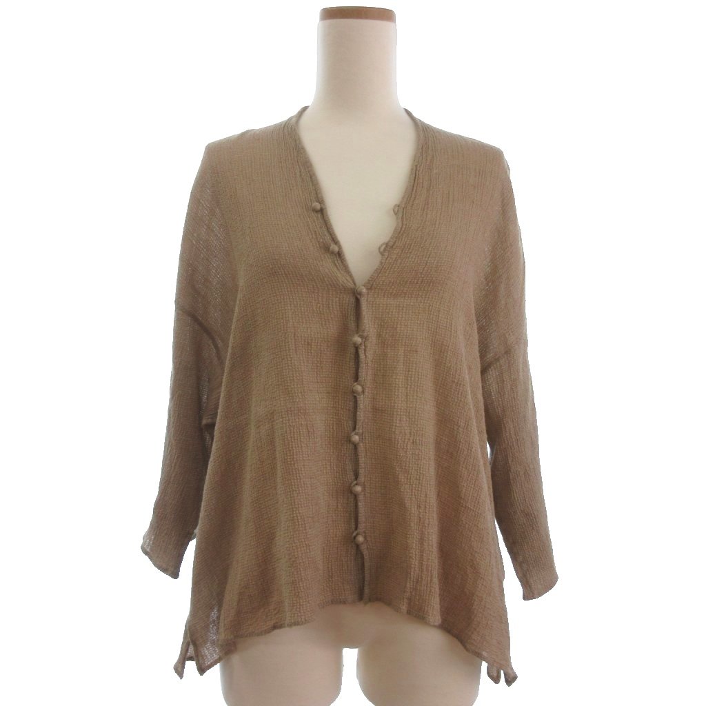 ヨーガンレール】カーディガン 長袖 コットン リンクス織 異模様