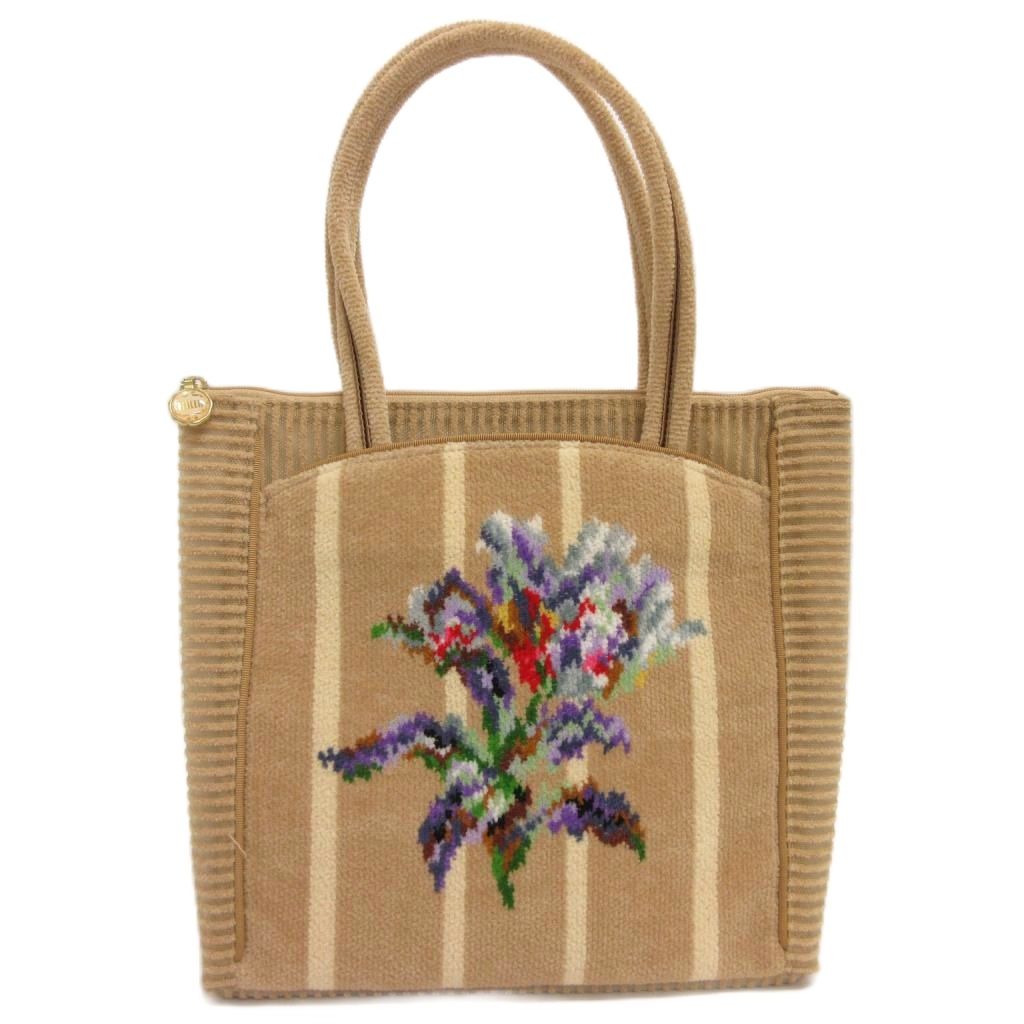 フェイラー FEILER 花柄 シアー トートバッグ ハンドバッグ ベージュ