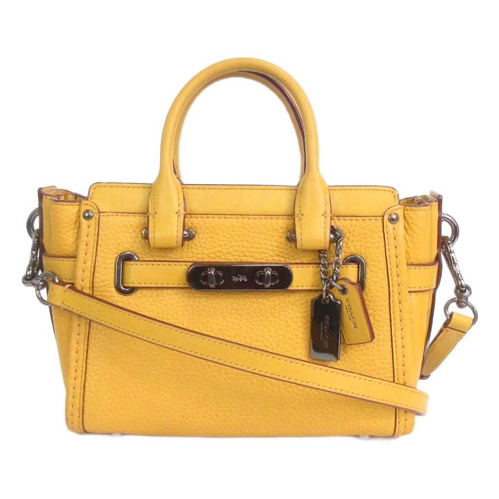 美品　coach コーチ　ショルダー　ハンド　2way イエロー　レザー コーチ COACH スワッガー ショルダーバッグ ハンド 2WAY 斜め掛け