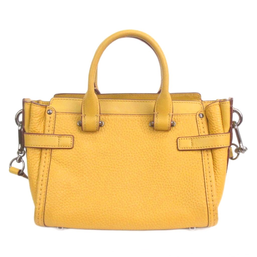 美品　coach コーチ　ショルダー　ハンド　2way イエロー　レザー 美品 コーチ レザー 2WAY ショルダーバッグ モーリー ロゴ金具
