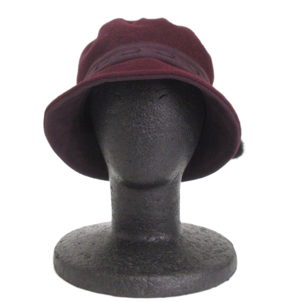 マキシン MAXIM 美品 ハット カシミヤ混 ボルドー M 帽子 レディース