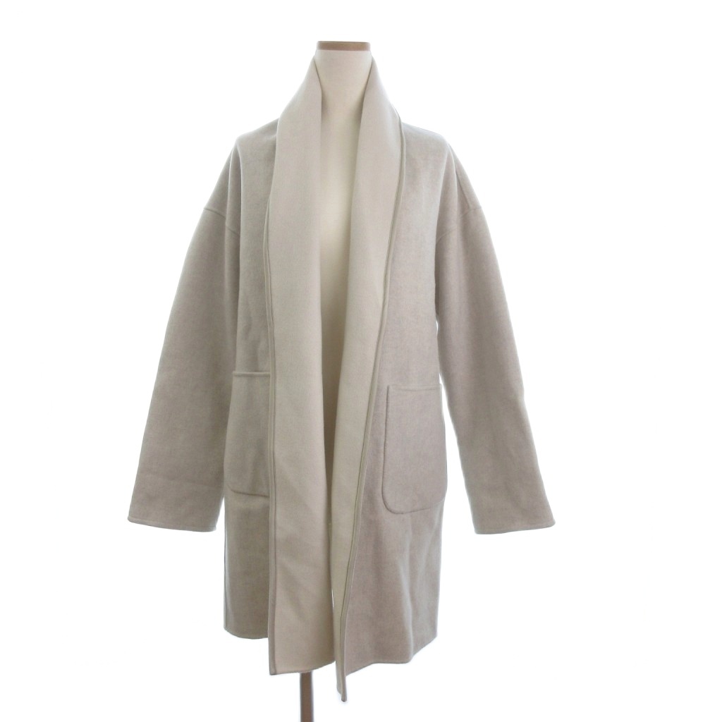 エムプルミエ M-Premier 美品 リバーシブルコート ボタンレス ロング丈