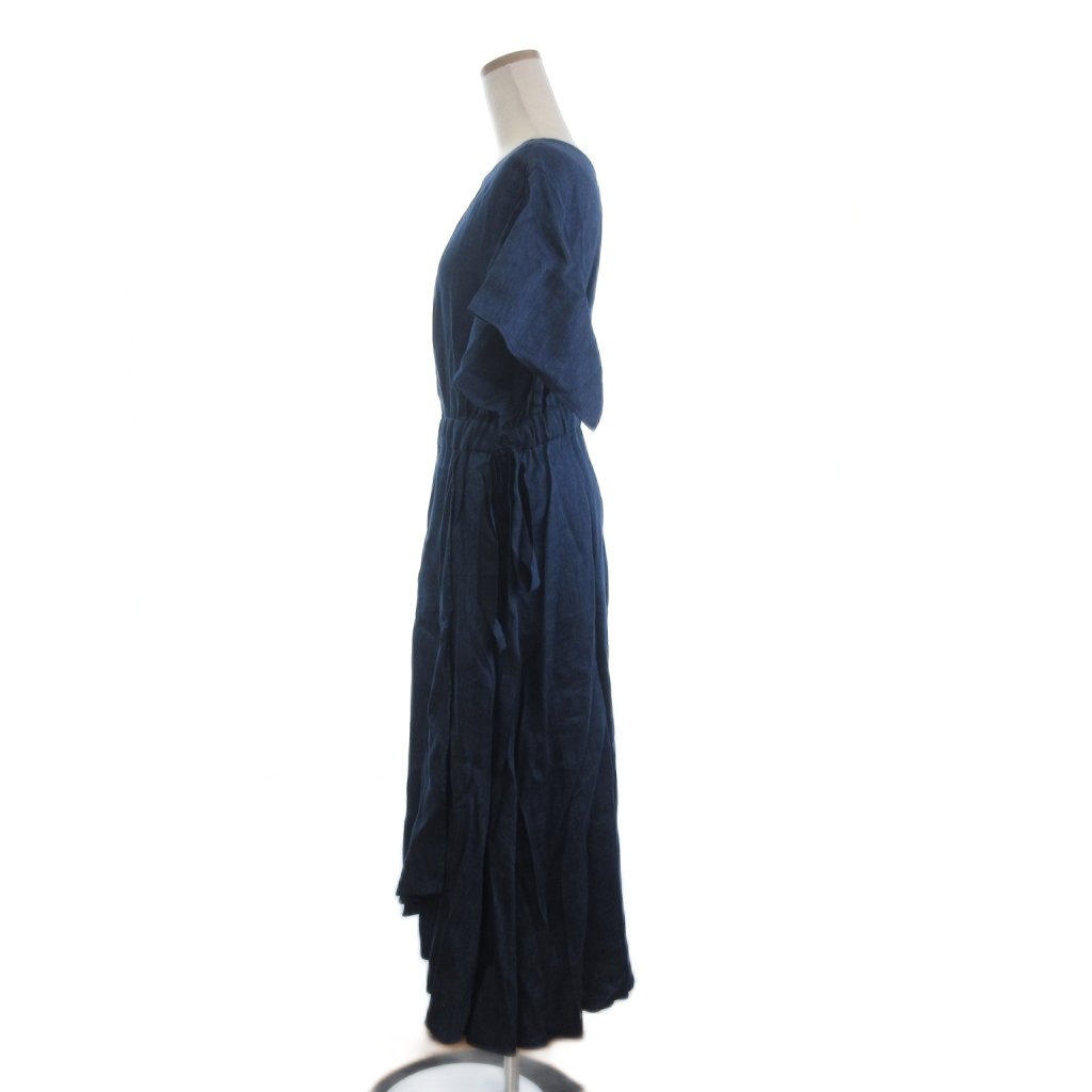 アドーア ADORE シャンブレーワンピース 半袖 ラップ風 ロング デニム  