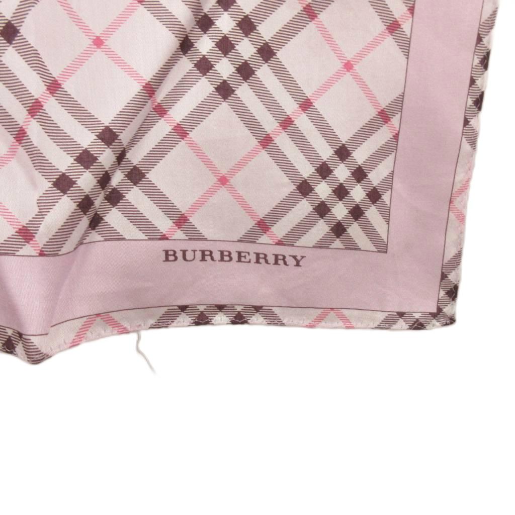 バーバリー BURBERRY ハンカチ チェック 紫 パープル レディース