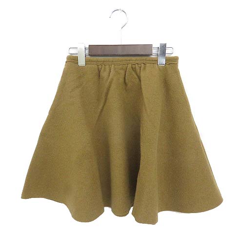未使用品 バナーバレット Banner Barrett スカート フレア サーキュラー ミニ メルトン タック ウール混 ストレッチ ブラウン 38 レディース 003 ベクトルパーク