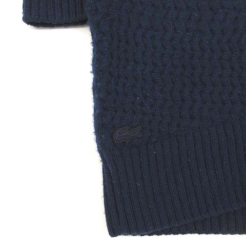 ラコステ Lacoste ニット ワンピース ひざ丈 長袖 ウール タイト ネイビー 36 レディース 003 ベクトルパーク