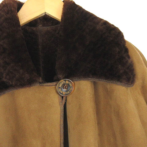 フェンディ FENDI ムートンコート ズッカ柄 ロング ファー ベージュ 