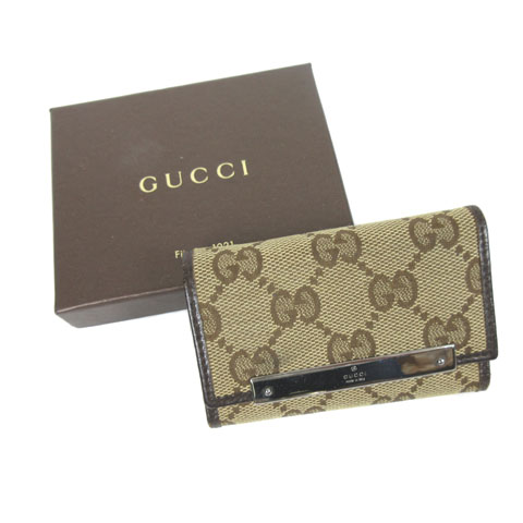 グッチ GUCCI キーケース GG キャンバス ベージュ 127048 メンズ