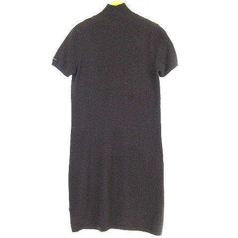 ポロ ラルフローレン Polo Ralph Lauren ワンピース ニット ニットワンピース ハイネック 半袖 ひざ丈 無地 ウール S ダークブラウン Y レディース 003 ベクトルパーク