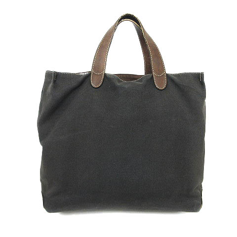 Dunhill ダンヒル キャンバス レザー トートバッグ - ベージュ