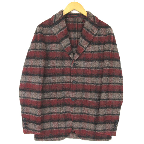 ザジジ The Gigi テーラードジャケット 3b ウール シャギー 赤 茶 42 Ud0106 メンズ 003 ベクトルパーク