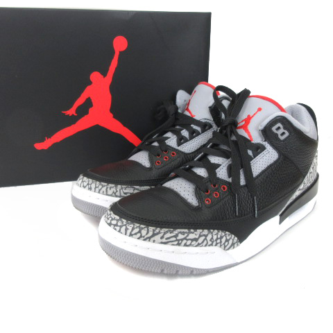 未使用 NIKE ナイキ エアジョーダン 3 レトロ ブラックセメント 27.5 NIKE ナイキ エア ジョーダン レトロ スニーカー AIR JORDAN 3