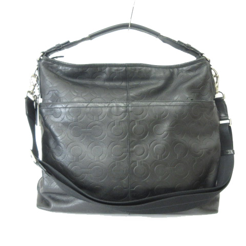 コーチ COACH 70249 ショルダーバッグ 2WAY エンボス オプアート イースト ウエスト クロスボディ サッチェル レザー ブラック 黒 メンズ
