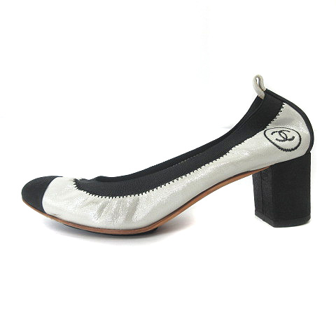 シャネル Chanel バレエシューズ パンプス バイカラー ココマーク