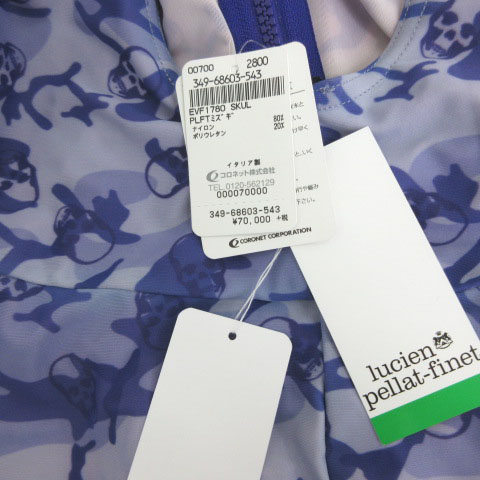 未使用品 ルシアンペラフィネ Lucien Pellat Finet 水着 レオタード ワンピース スカル カモフラ 迷彩 紫 パープル S Ibs28 レディース 003 ベクトルパーク