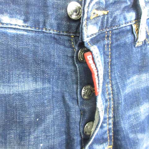 ディースクエアード Dsquared2 デニムパンツ ジーンズ ダメージ クラッシュ ペイント ボタンフライ インディゴ 46 Aa メンズ 003 902002020028 ベクトルパーク