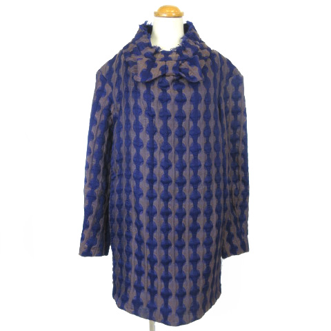 マルニ Marni ワンピース 総柄 ナイロン シルク混 リボン パープル ブラウン Ibs51 003 ベクトルパーク