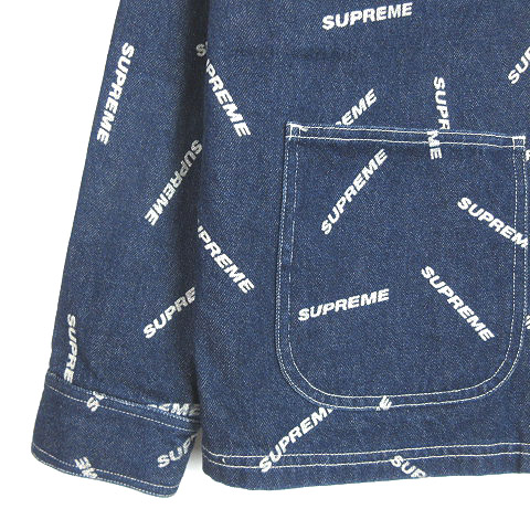 supreme denim logo chore coat