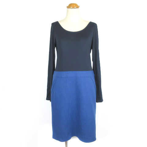 ビッキー Vicky ワンピース ドッキング ボートネック 長袖 ネイビー ブルー レディース 003 ベクトルパーク