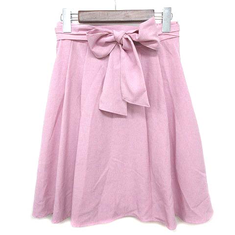 ロペピクニック Rope Picnic スカート フレア タック ひざ丈 リボン ピンク M レディース 003 ベクトルパーク