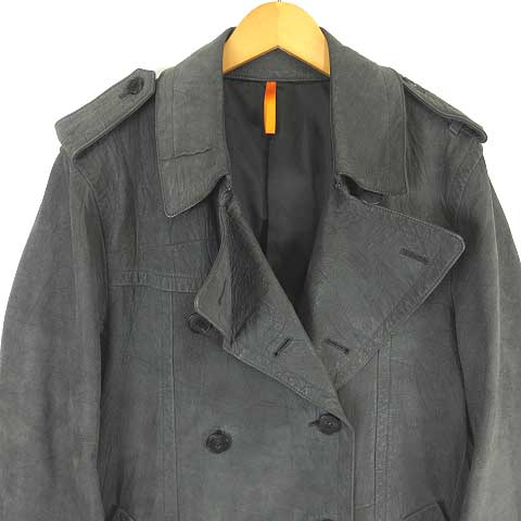 イージーバイゼニア Ez By Zegna トレンチコート レザー ヌバック ロング チャコール L Ibs77 メンズ 003 902009190038 ベクトルパーク